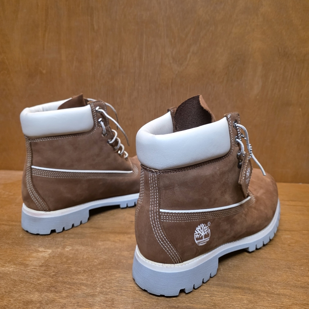 VINTAGE MADE IN USA TIMBERLAND BOOTS 6" PREMIUM AMERICAN CRAFT 11 Cinnamon Cream - Picture 10 of 15